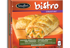 STOUFFER'S BISTRO Crustini Chicken Broccoli and Cheddar, 256 grams.