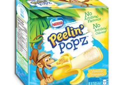 PEELIN' POPZ Vanilla Banana Frozen Ice Pops, Multipack, 8 x 50 ml.